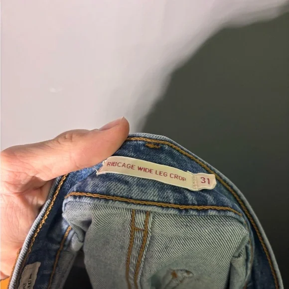 Levi’s Premium Ribcage Wide Leg Cropped Jeans Womens Size 31 - Picture 4 of 6